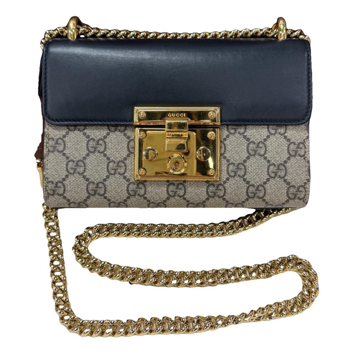 Padlock leather handbag
