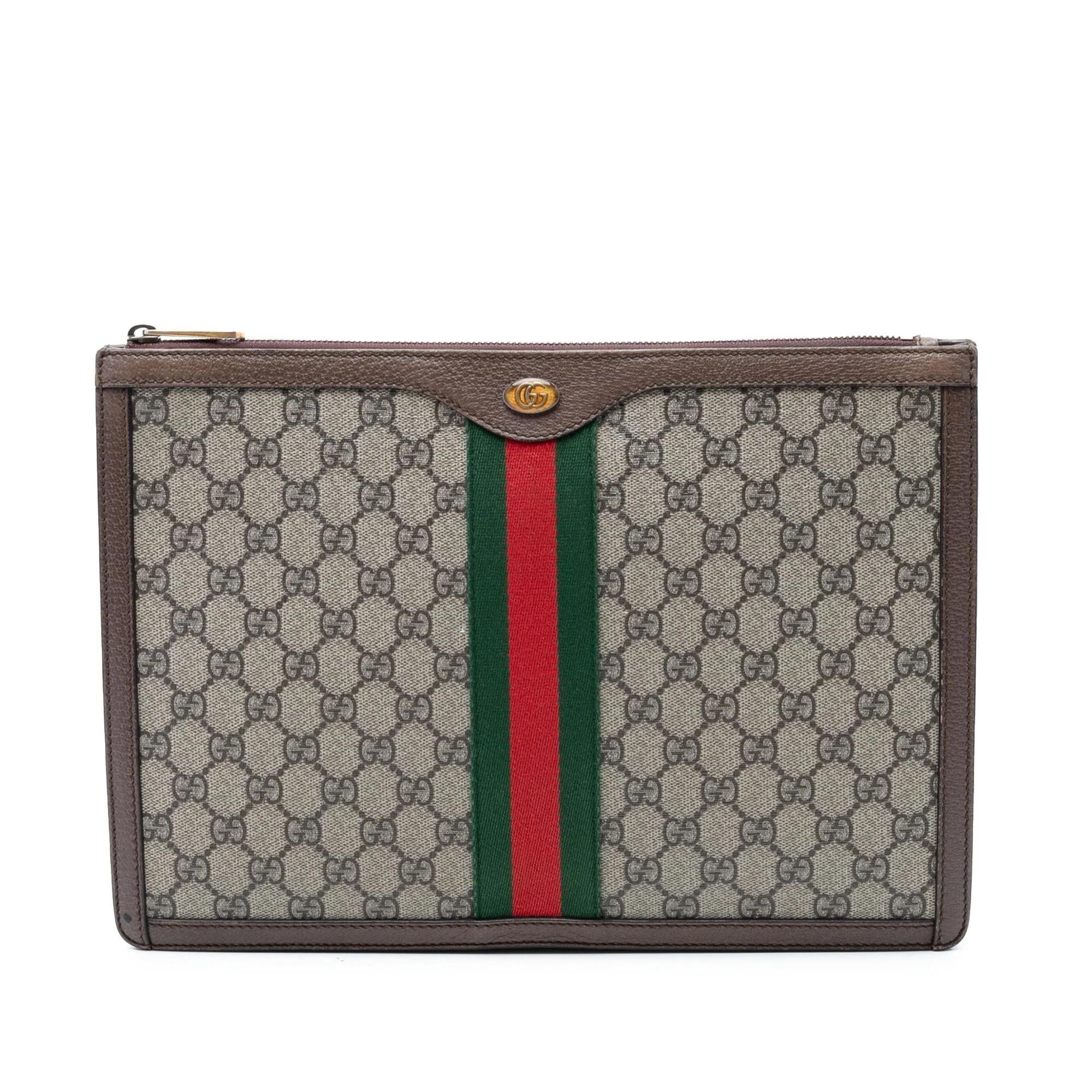 Ophidia leather clutch bag