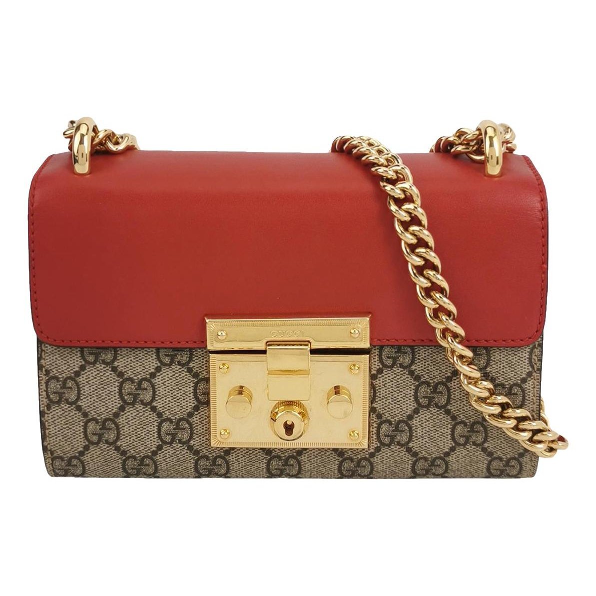 Padlock leather handbag