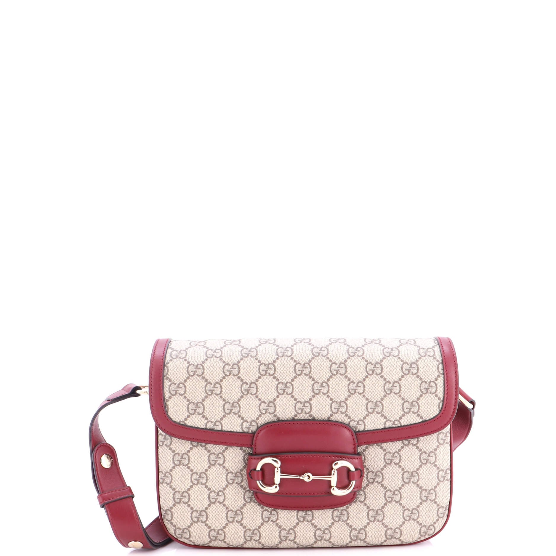 Horsebit 1955 Soft Shoulder Bag GG Coated Canvas with Leather Small