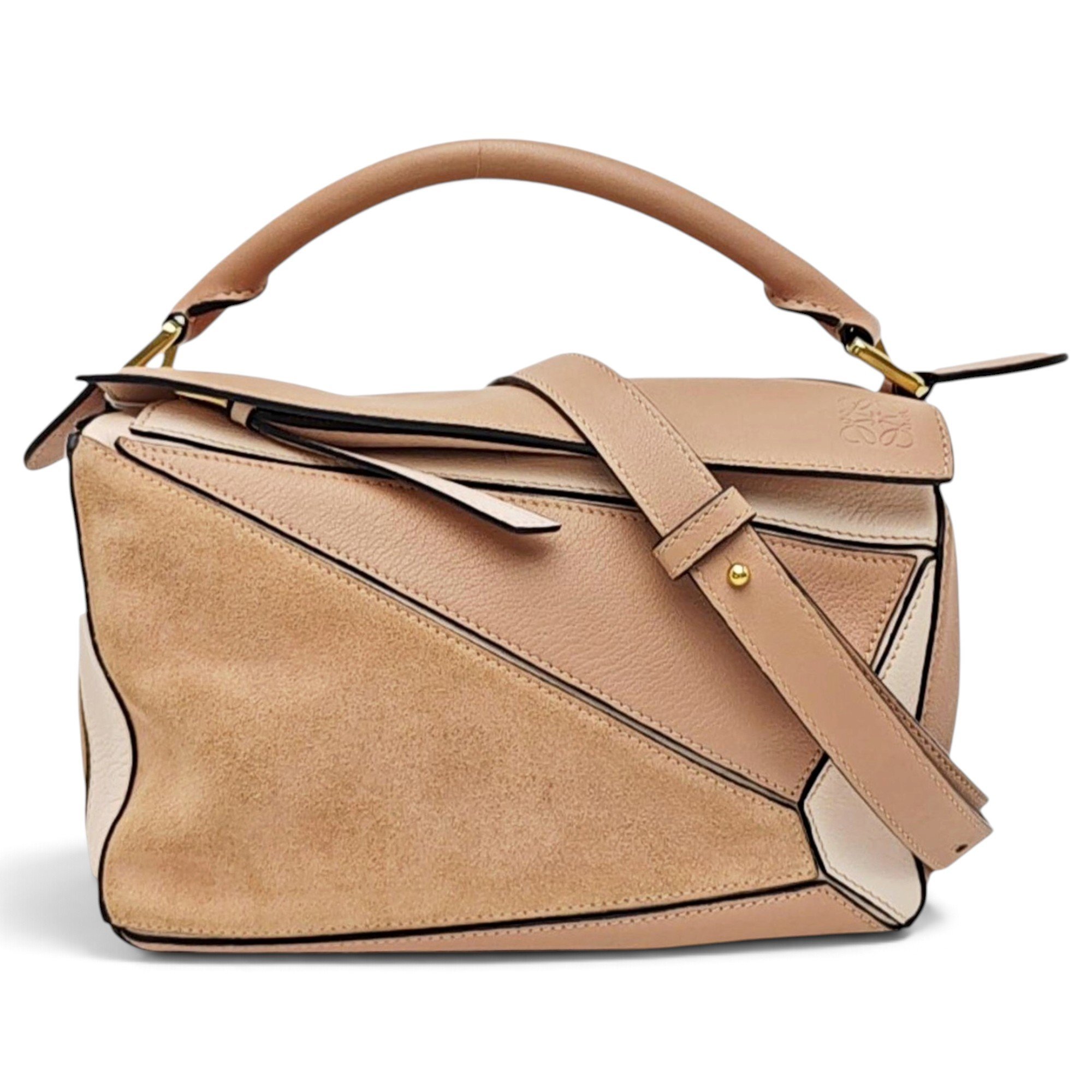 Puzzle leather handbag