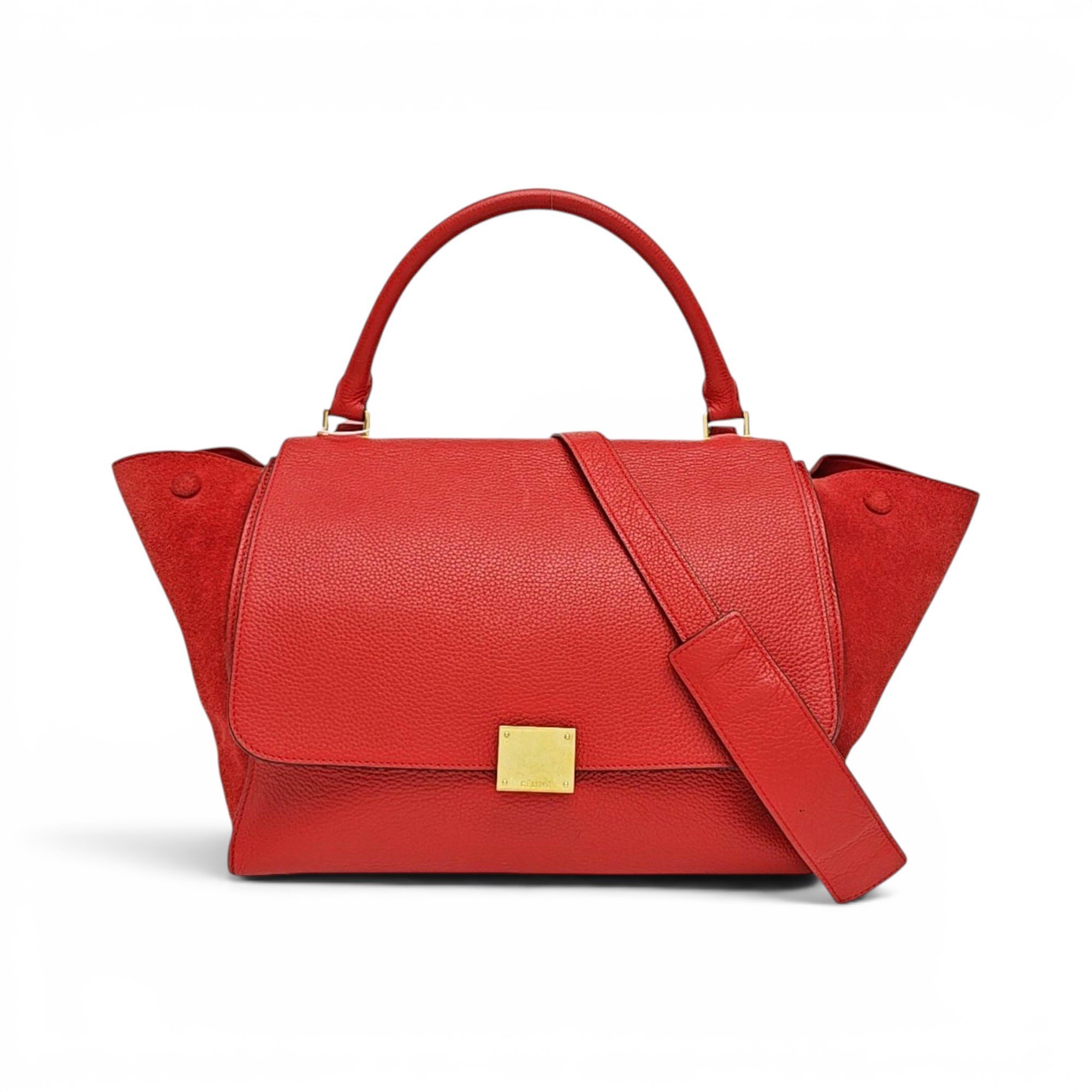 Trapèze leather handbag