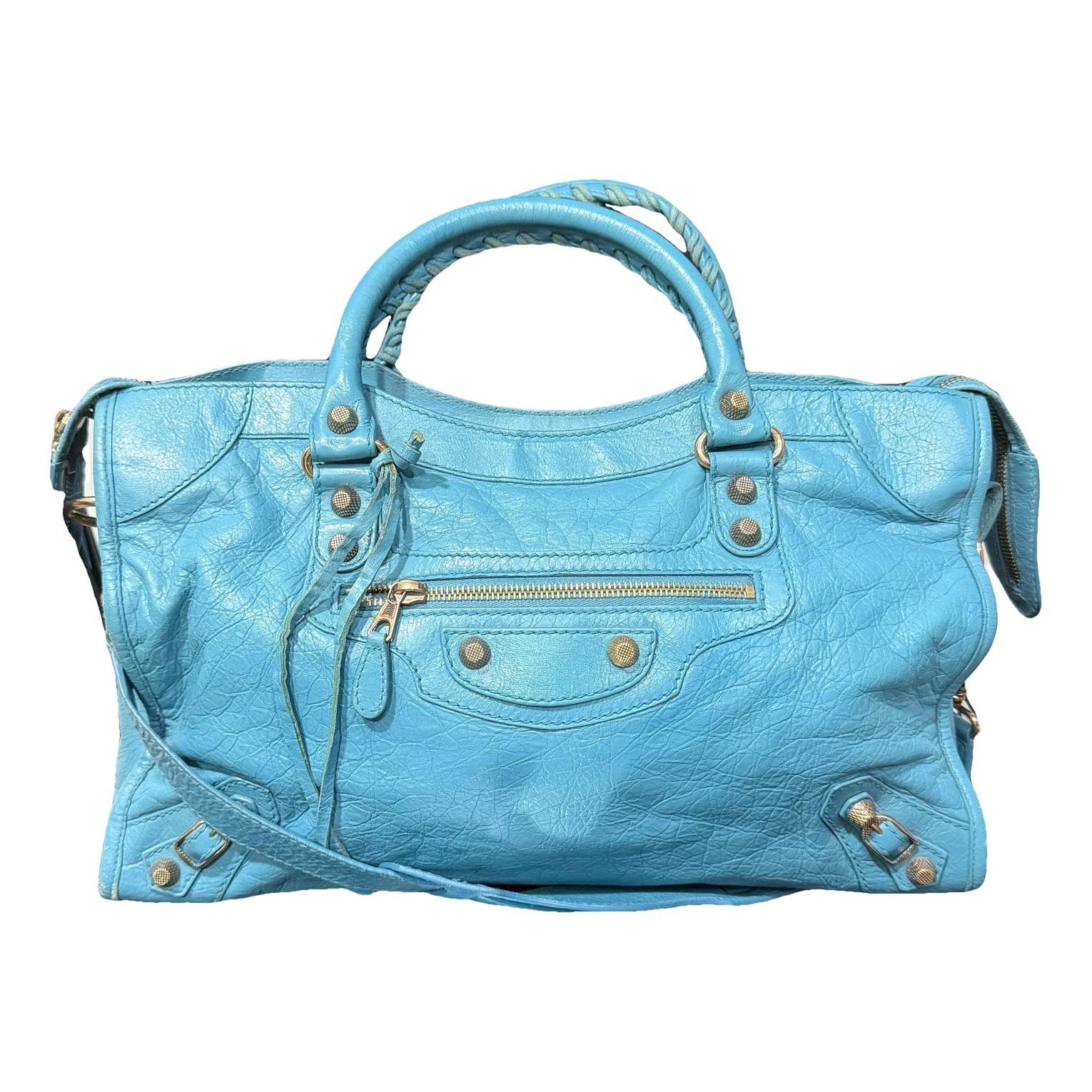 City leather handbag
