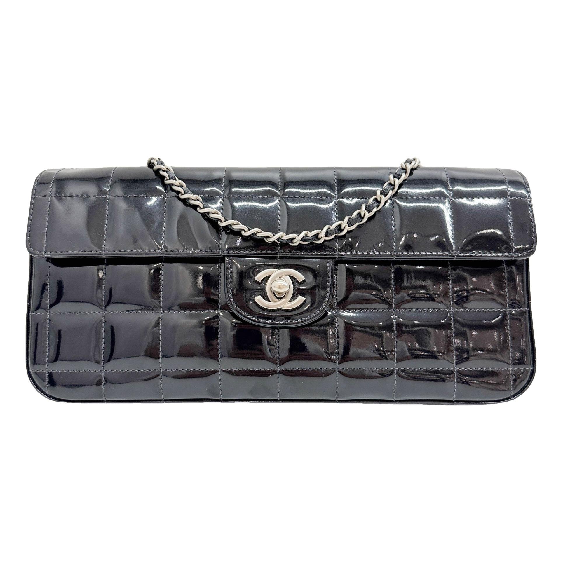 East West Chocolate Bar patent leather handbag