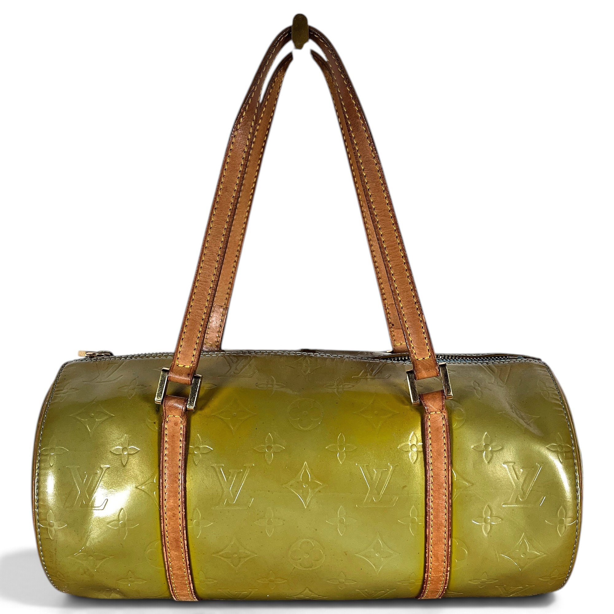 Papillon patent leather handbag