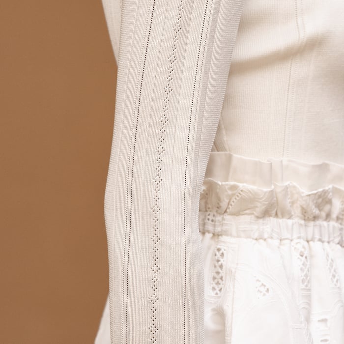 Blanc Céramique Buttoned Cardigan