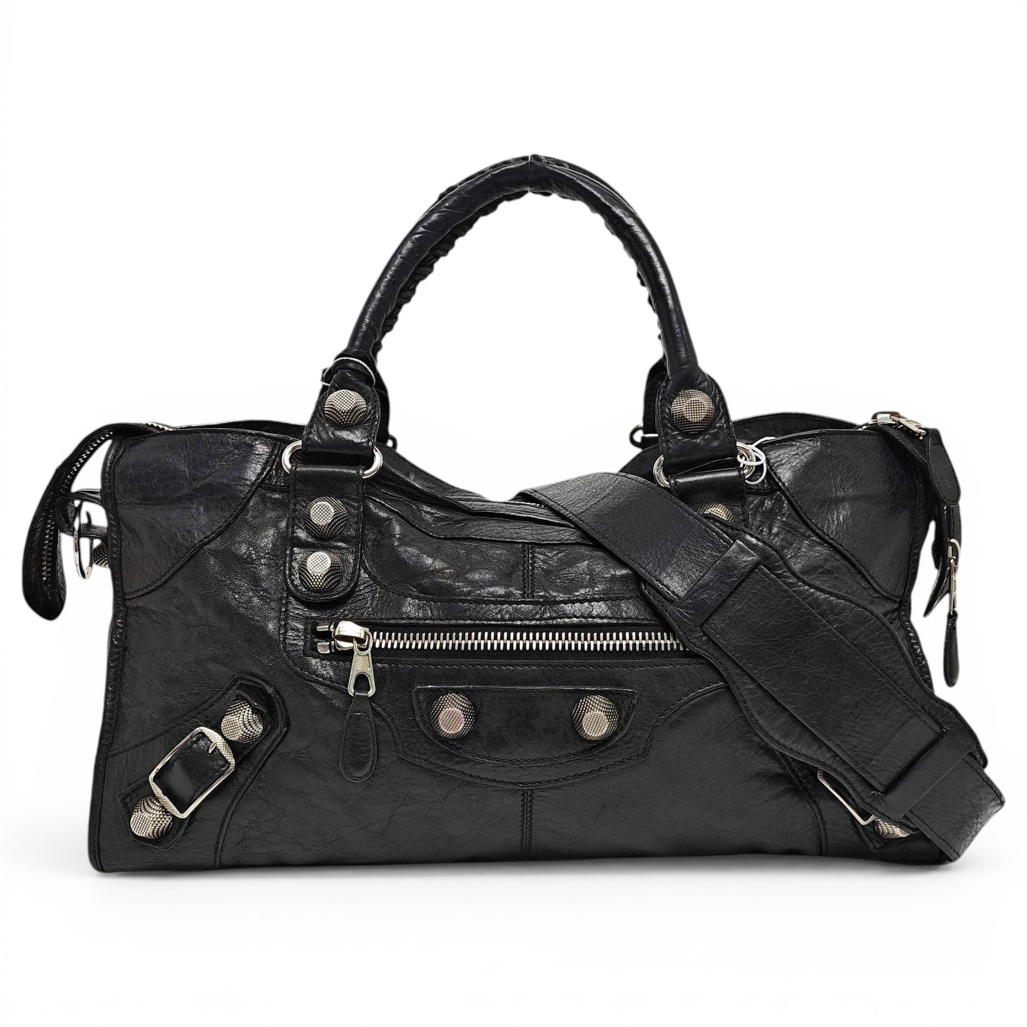 City leather handbag