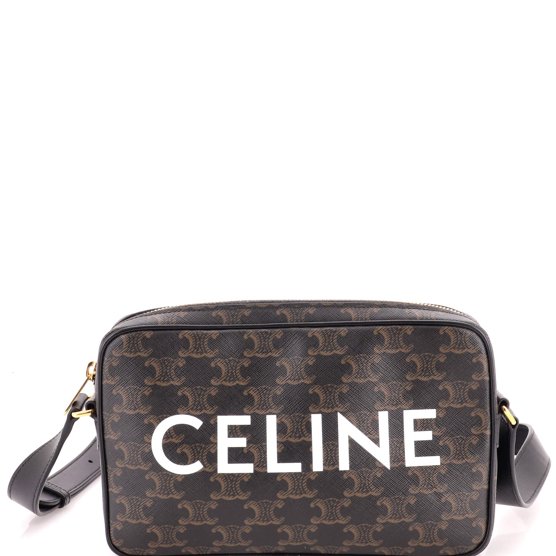 Logo Messenger Bag Triomphe Coated Canvas Medium