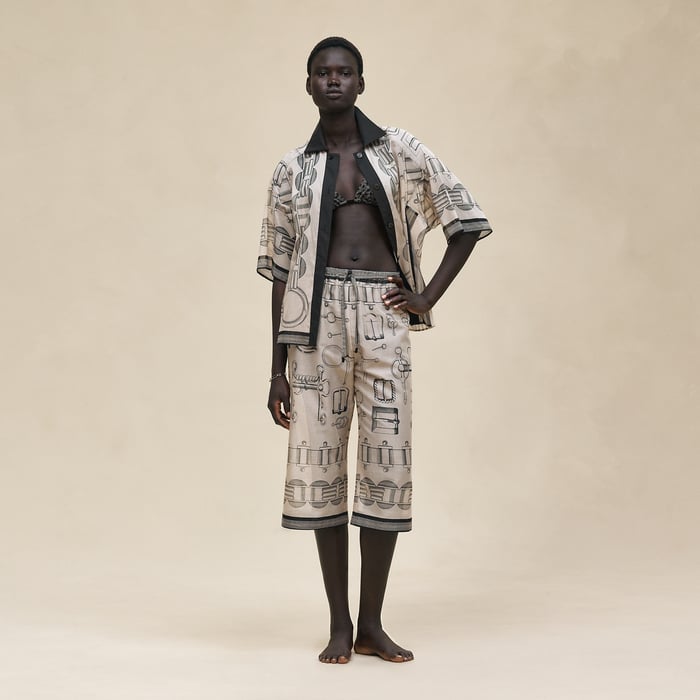 Beige Pierre d'Istrie "Cahier Du Colporteur" Beach Pants