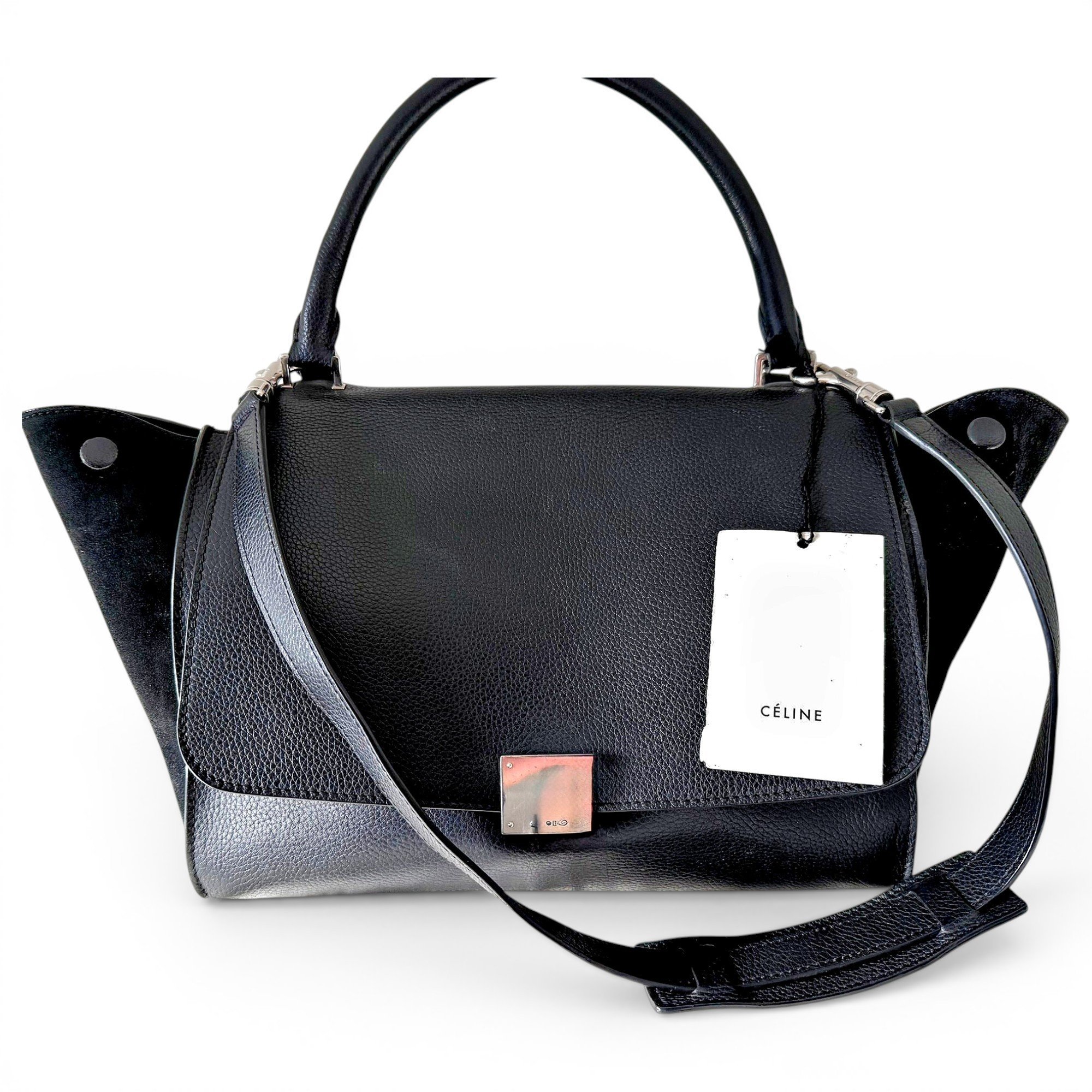 Trapèze leather handbag