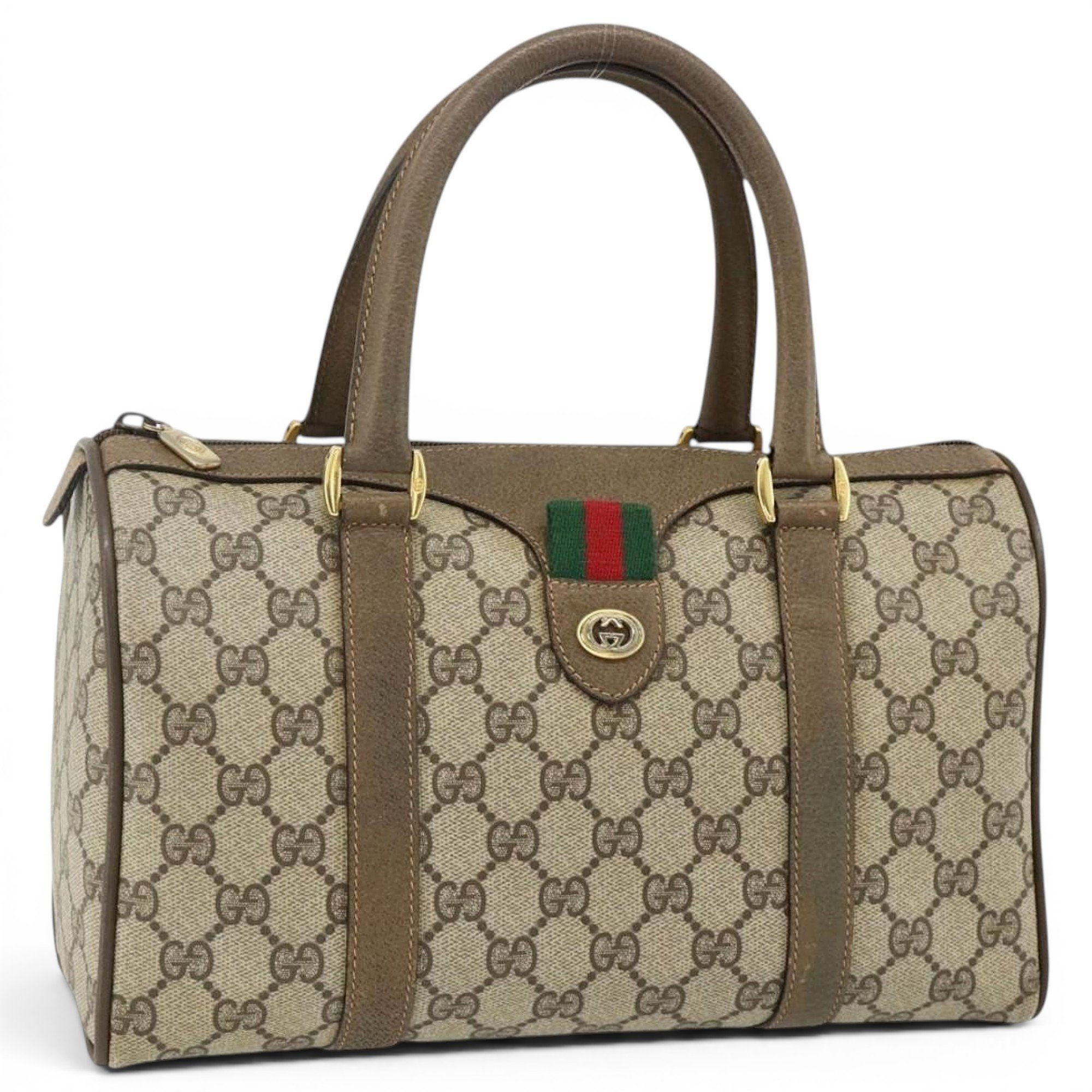 Boston leather bowling bag