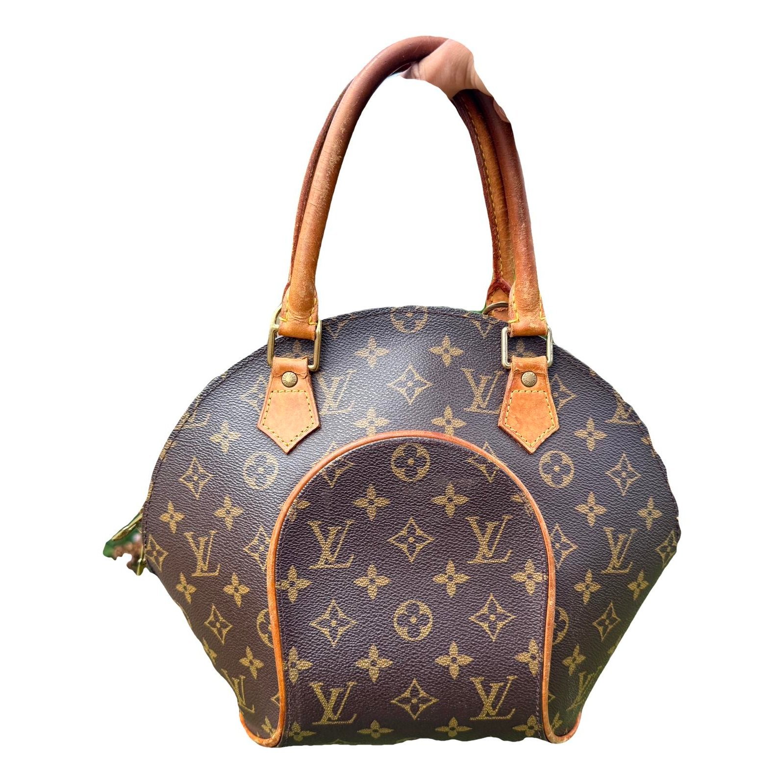 Ellipse leather handbag
