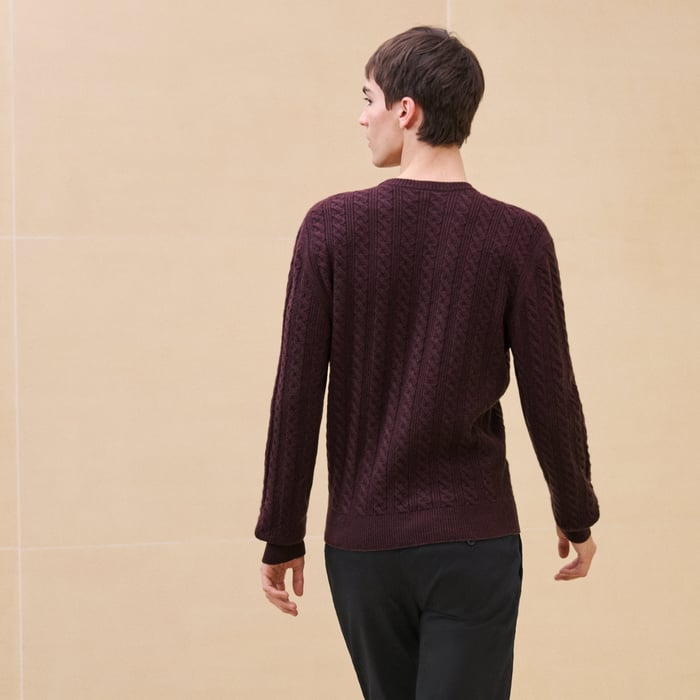 Grenat Cashmere "Torsades Et H Fantome" Crewneck Sweater