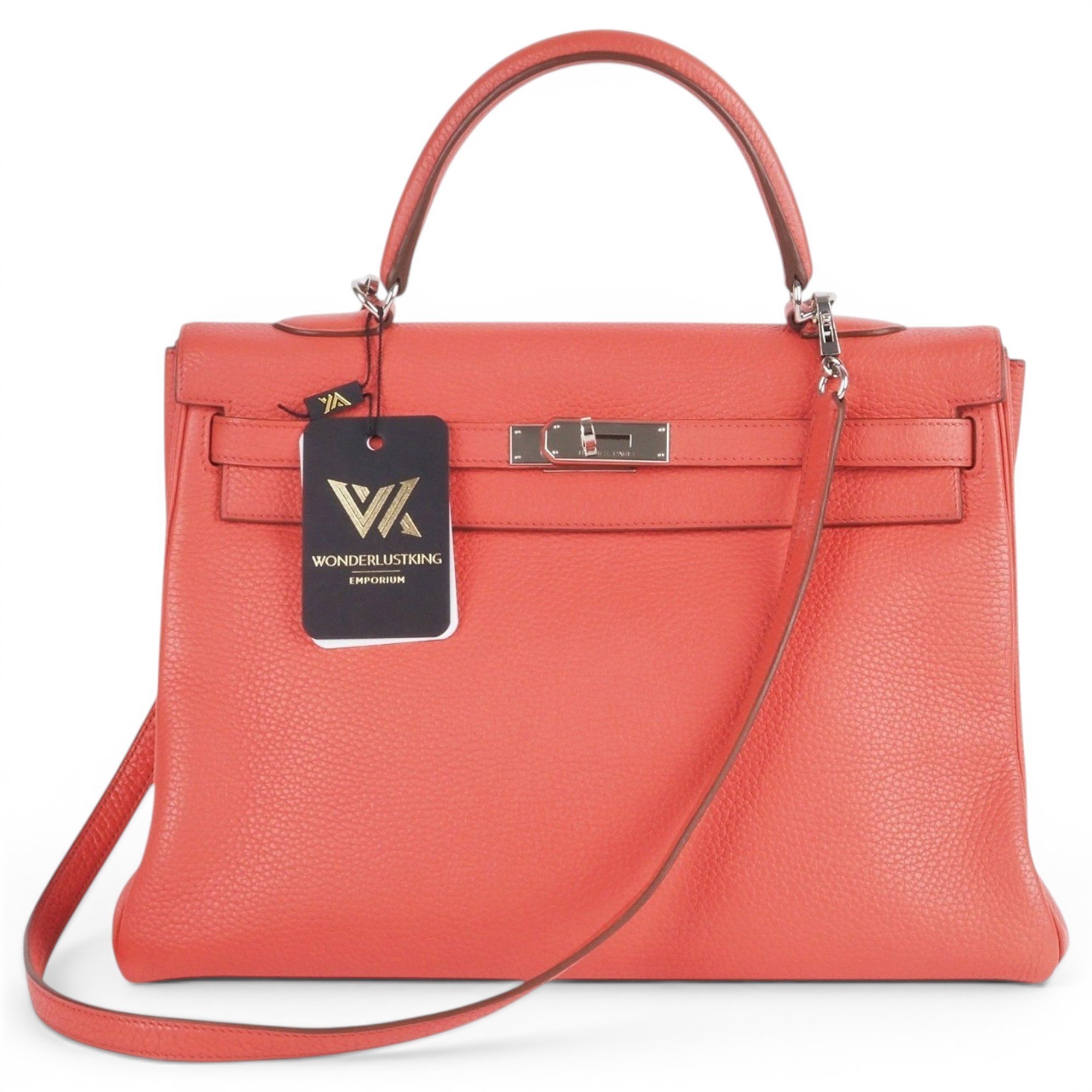 Hermes Kelly 35 Handbag Bougainvillier Clemence Leather 2014