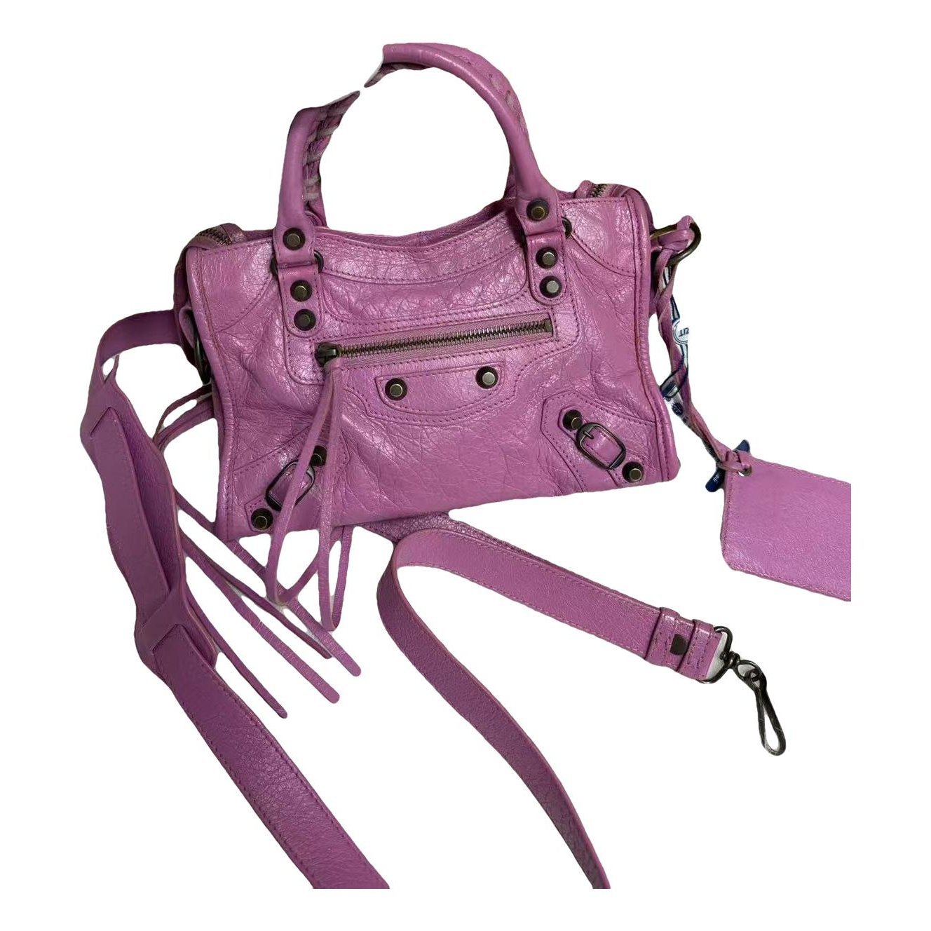 City leather handbag