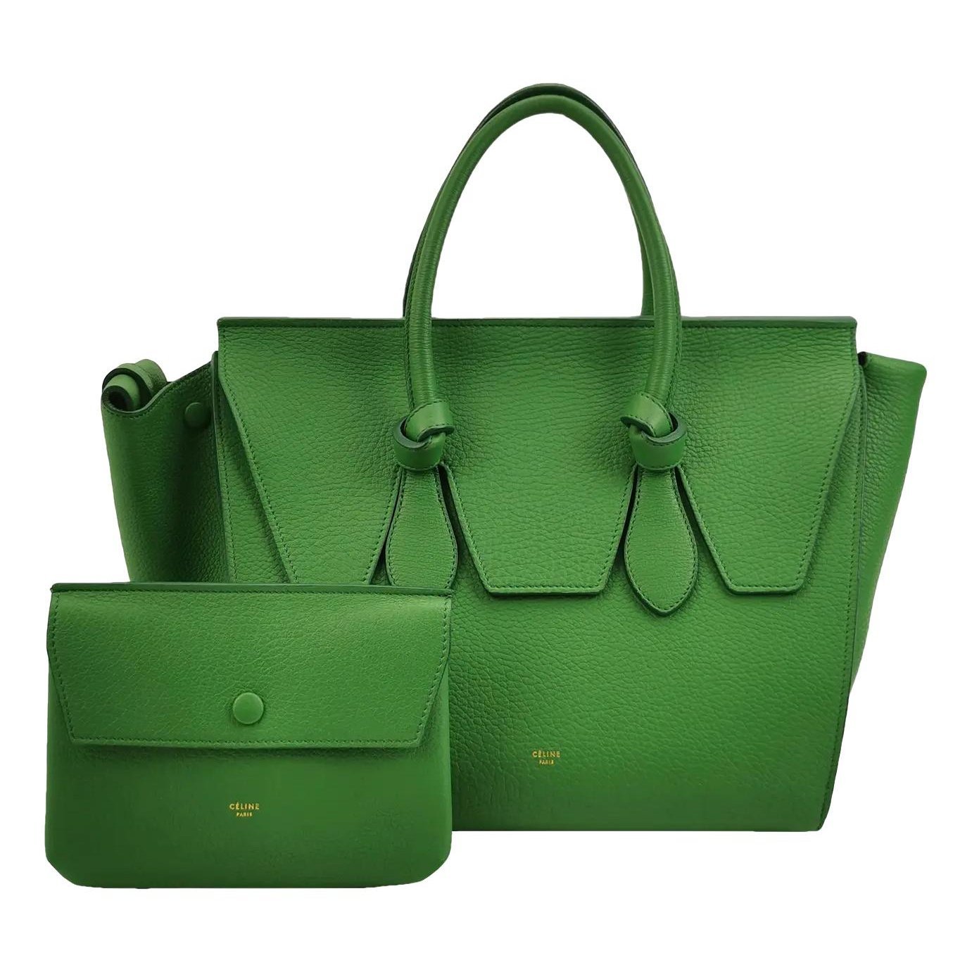 Tie leather handbag