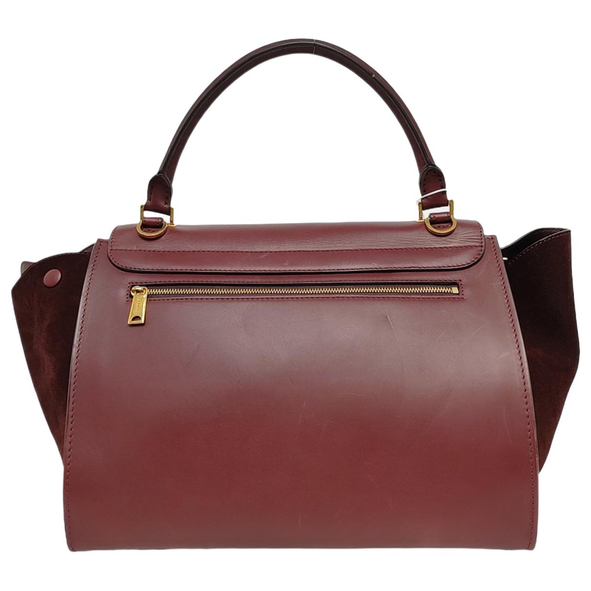 Trapèze leather handbag