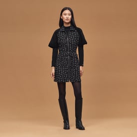 "Porte-Bonheur Bandana" mixed materials dress