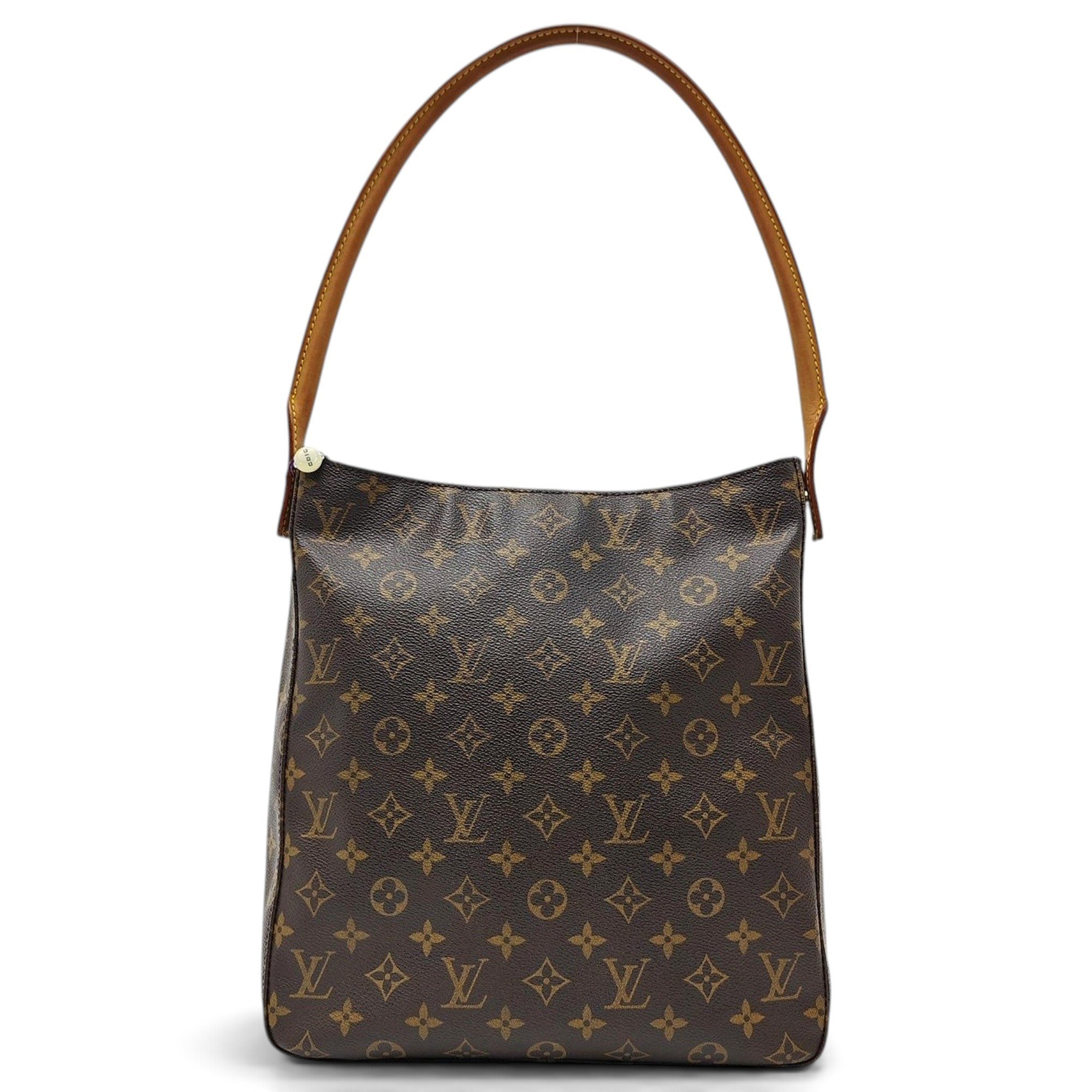 Looping leather handbag