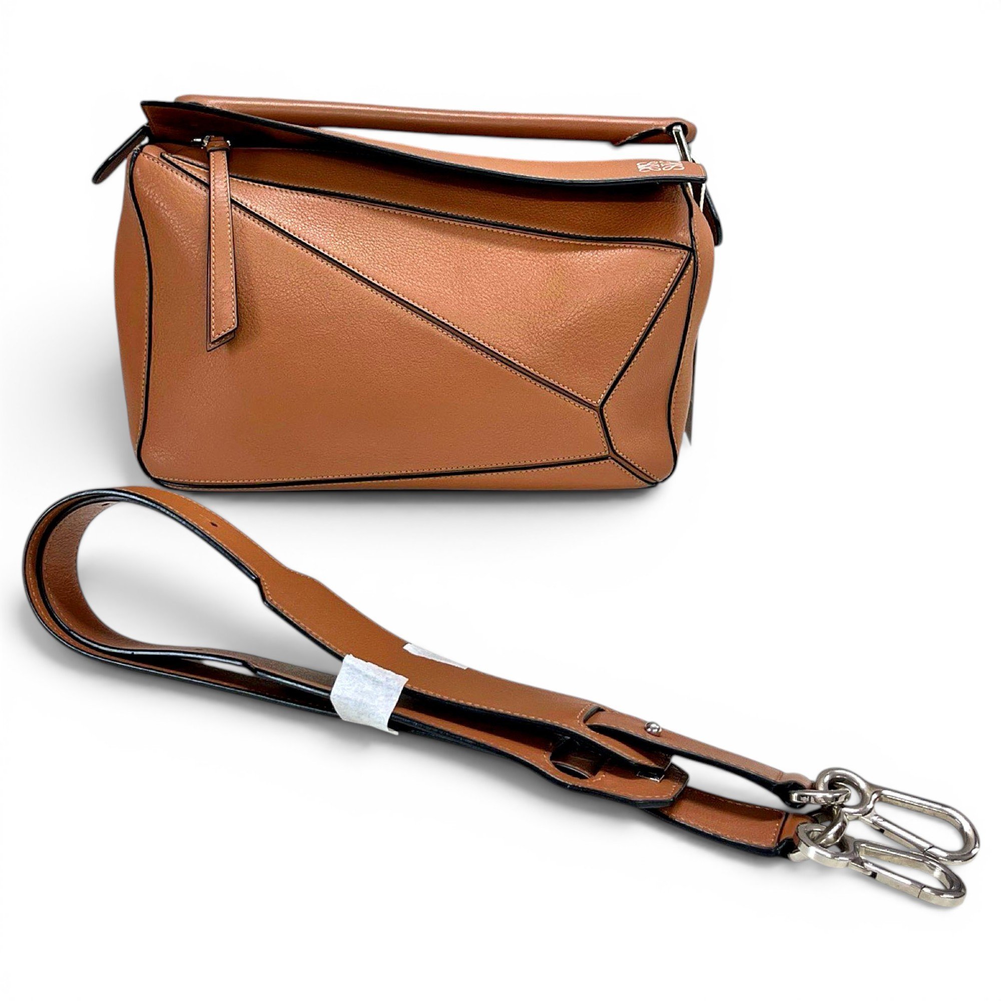 Puzzle leather handbag
