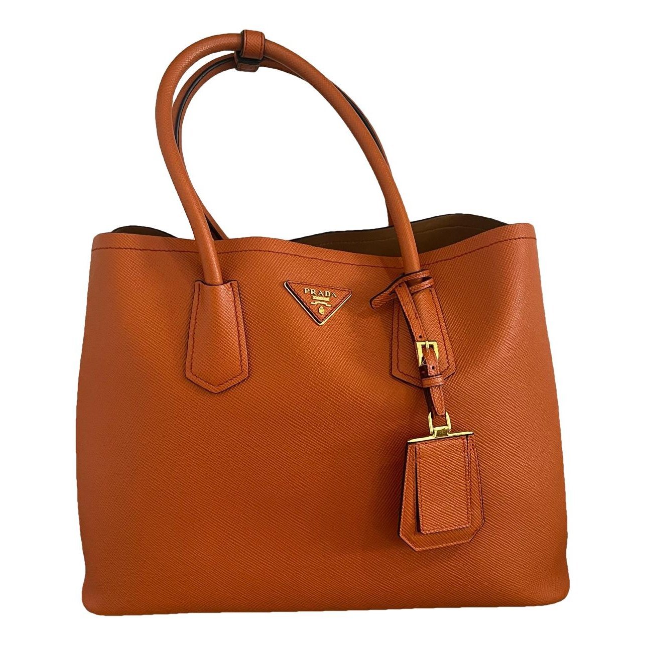 Double leather handbag