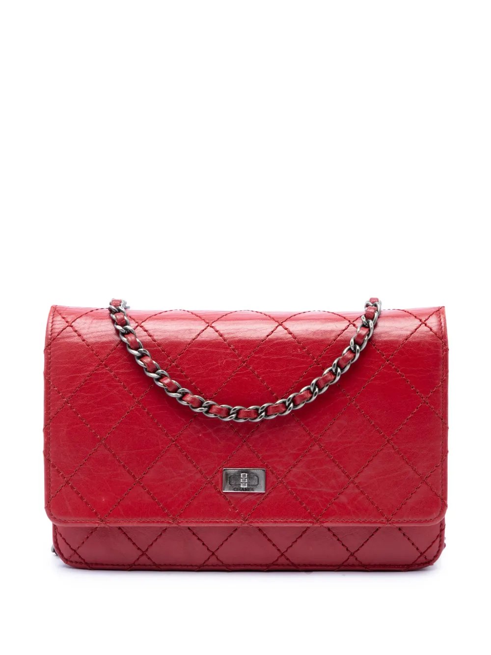 2012 Quilted Aged Calfskin Reissue 2.55 Wallet on Chain crossbody bag