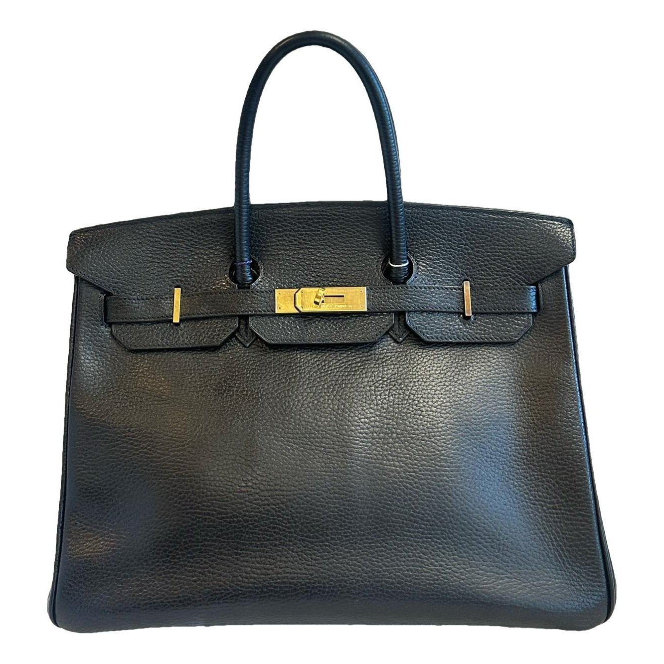Hermes Birkin 35 Handbag Black Ardennes Leather