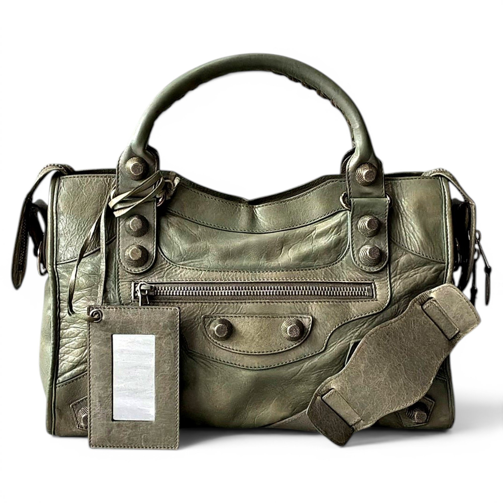 City leather handbag