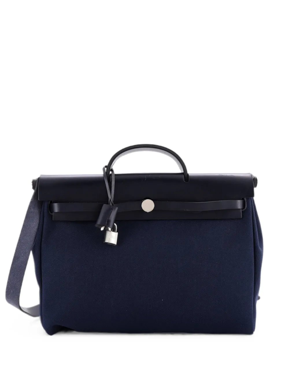 Herbag Zip Leather and Toile 39 satchel