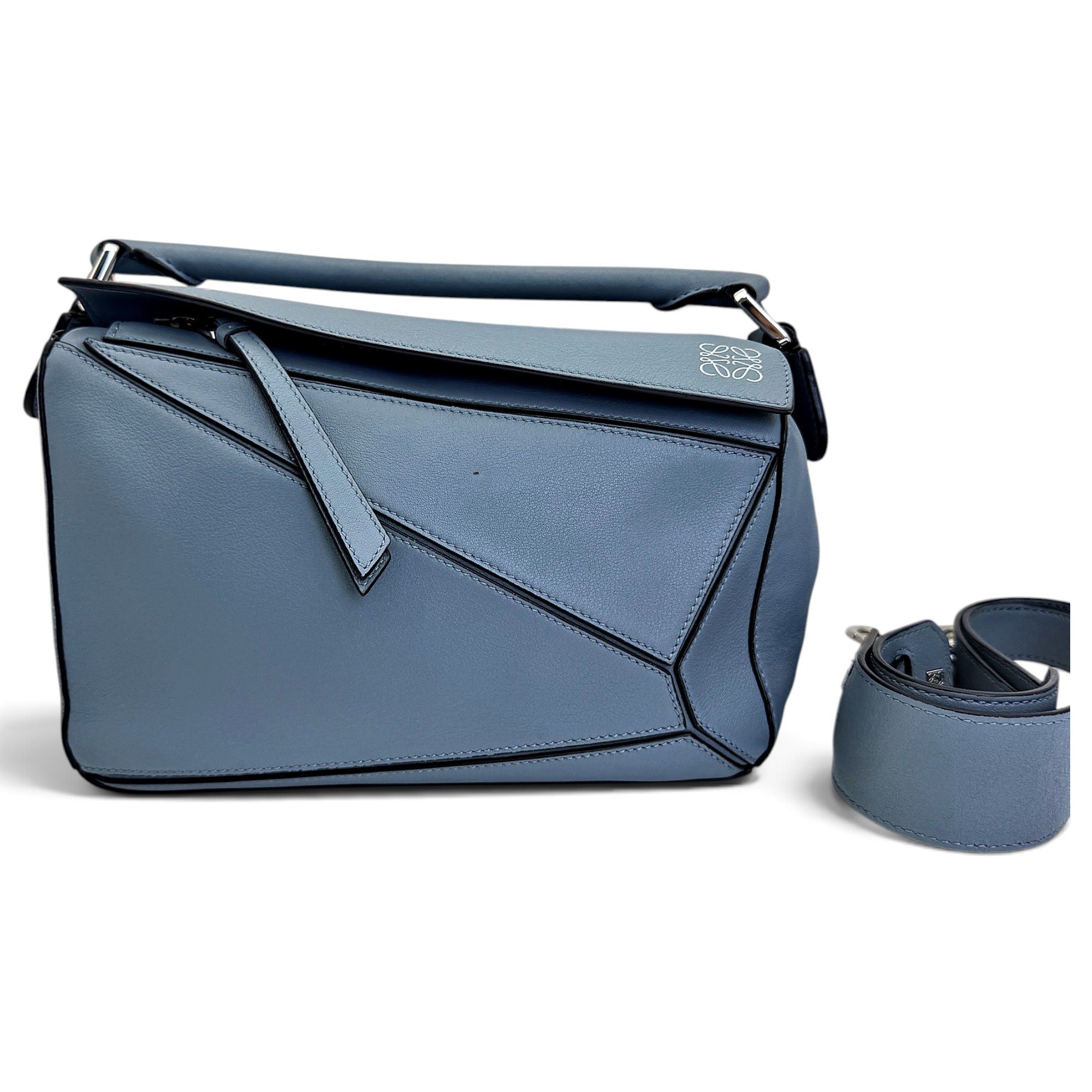 Puzzle leather handbag