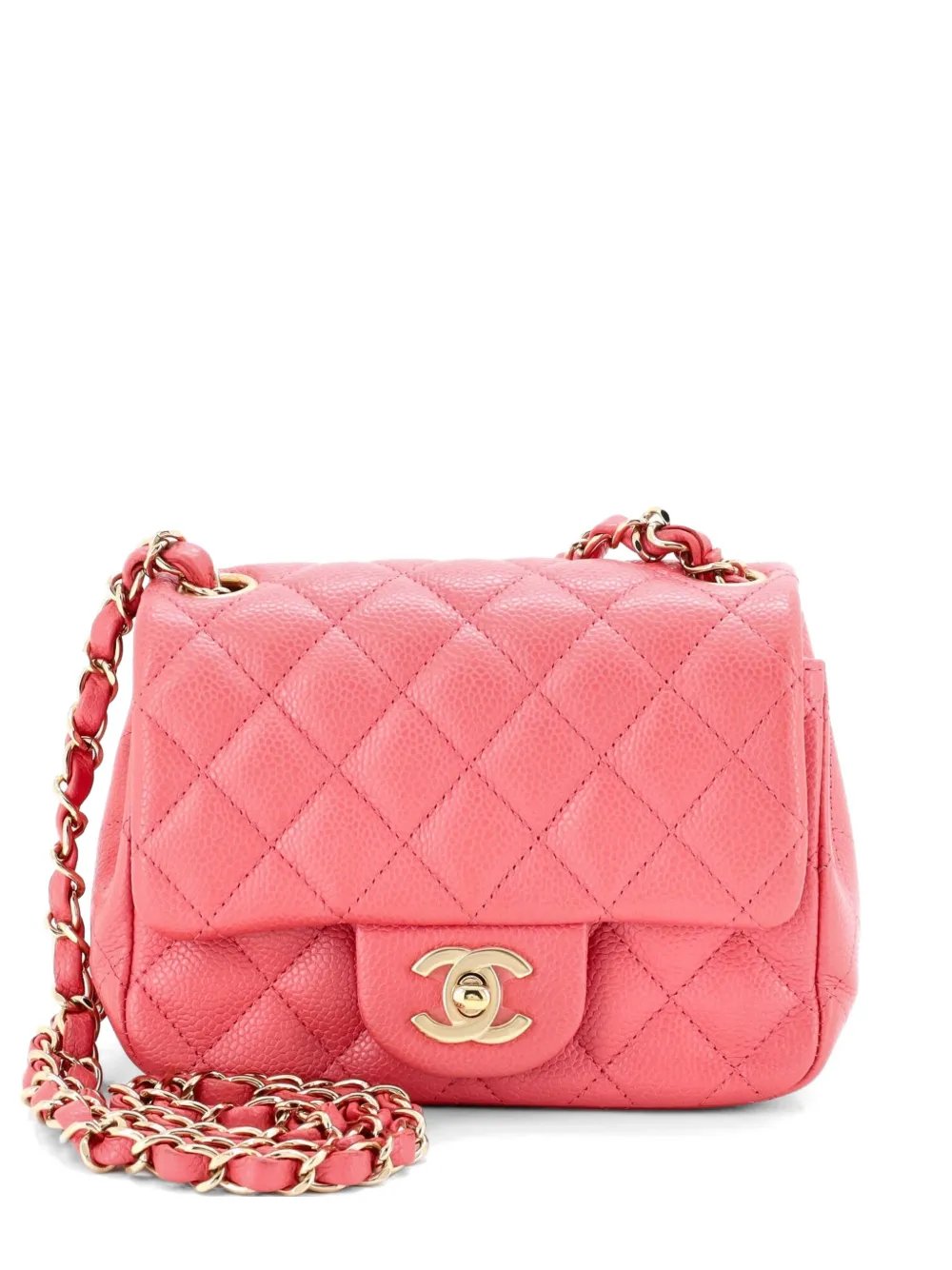 Square Classic Single Flap Bag Quilted Caviar Mini crossbody bag