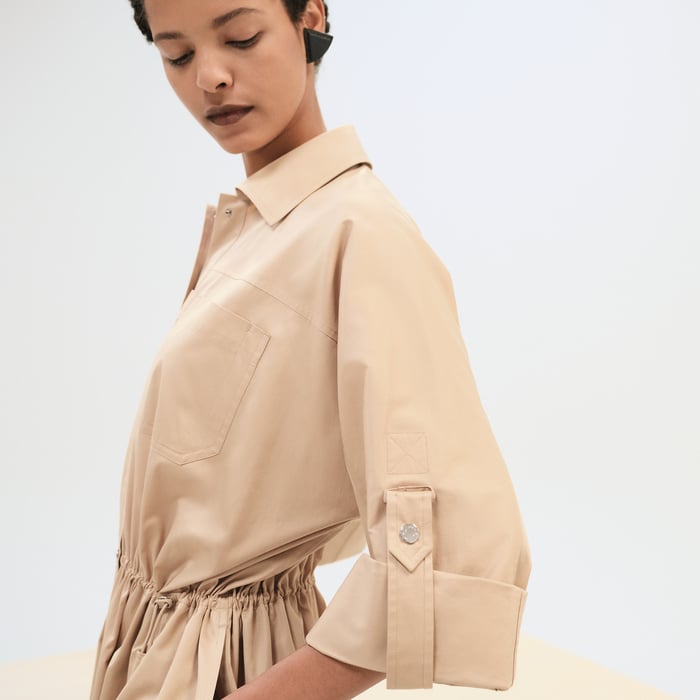 Beige Kraft Shirt Dress