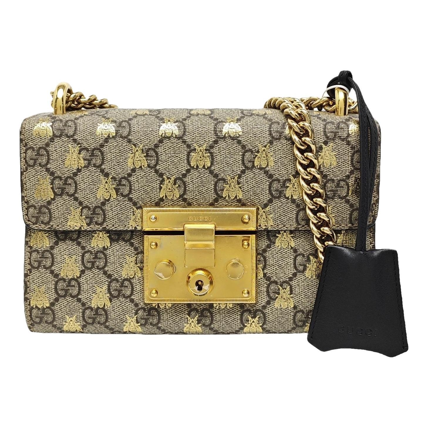 Padlock leather handbag