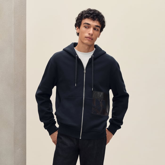 Marine "Eperon d'Or En Perspective" Zipped Hooded Sweater