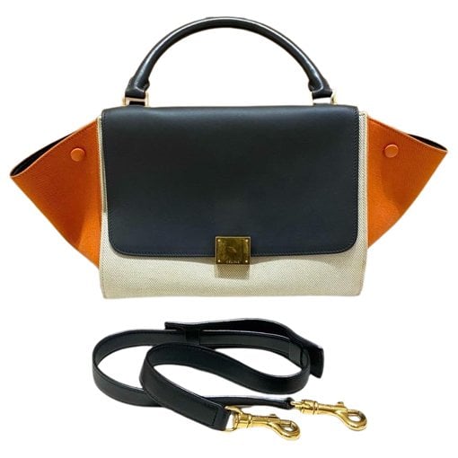 Trapèze leather handbag