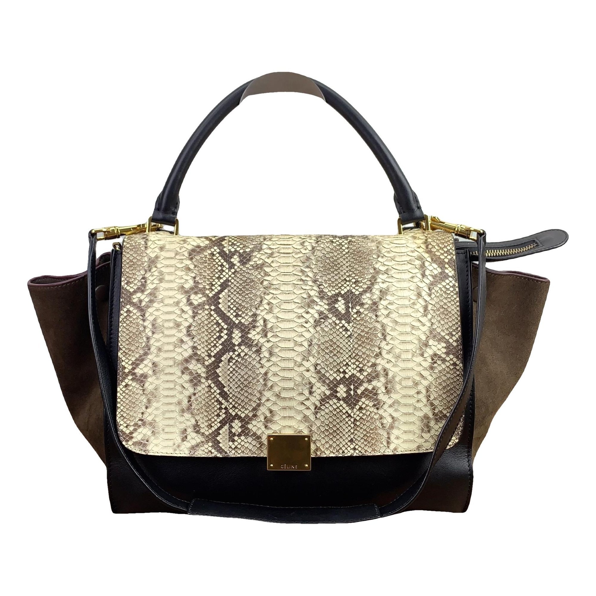 Trapèze leather crossbody bag