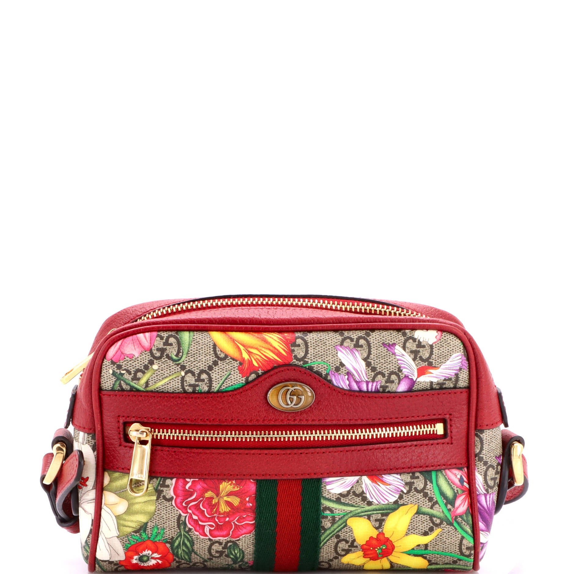Ophidia Shoulder Bag Flora GG Coated Canvas Mini