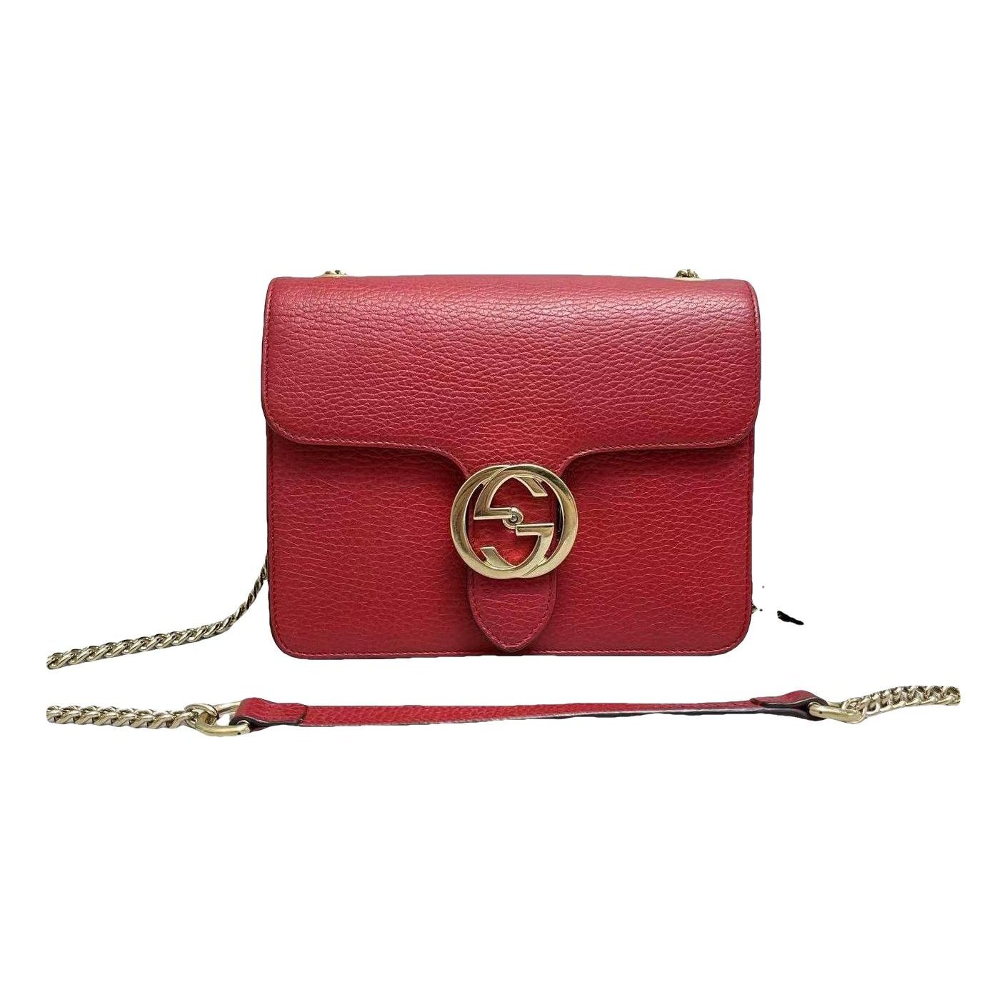 Interlocking leather handbag