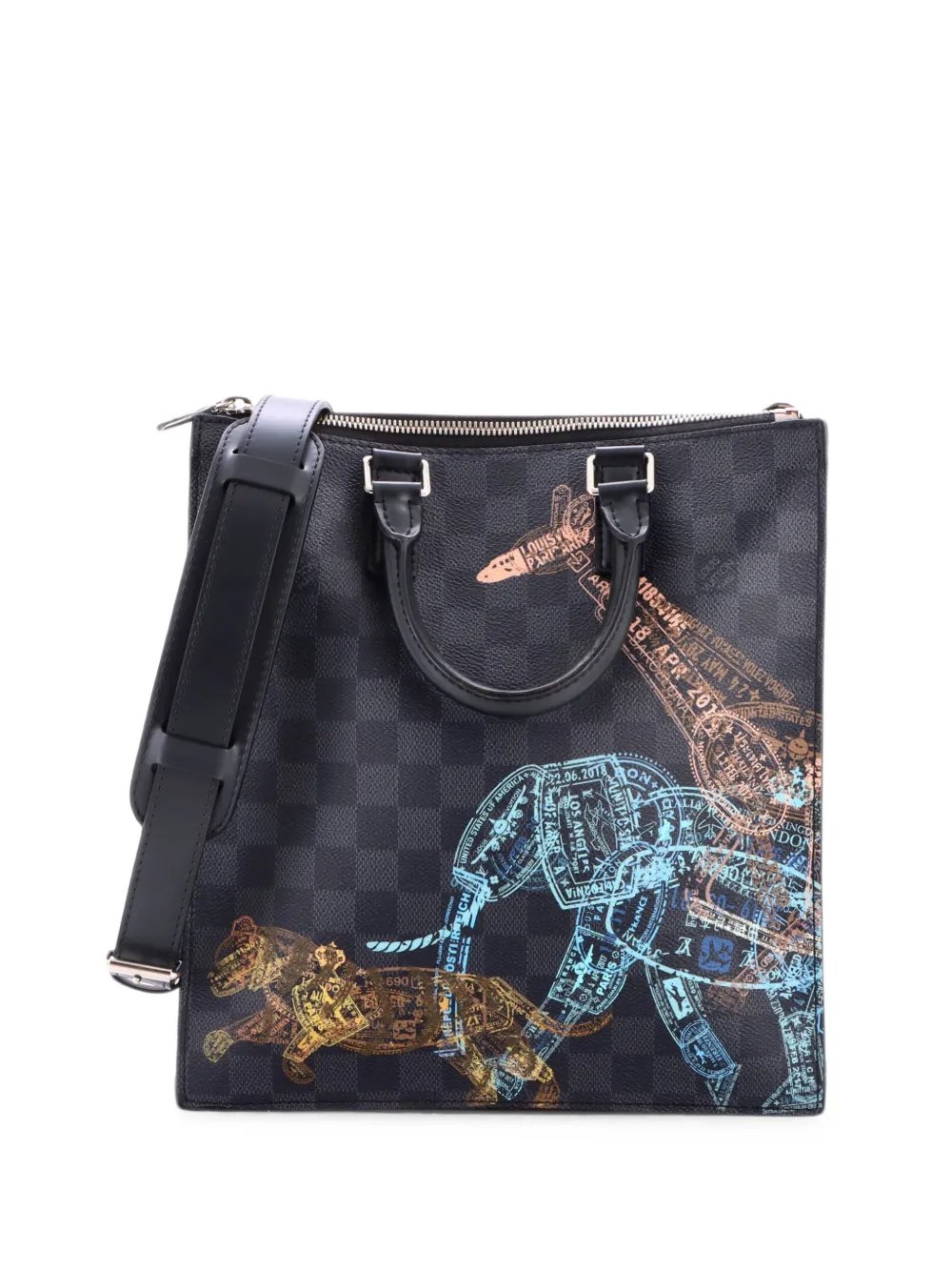 Sac Plat Cross Bag Limited Edition Wild Animals Damier Graphite tote bag