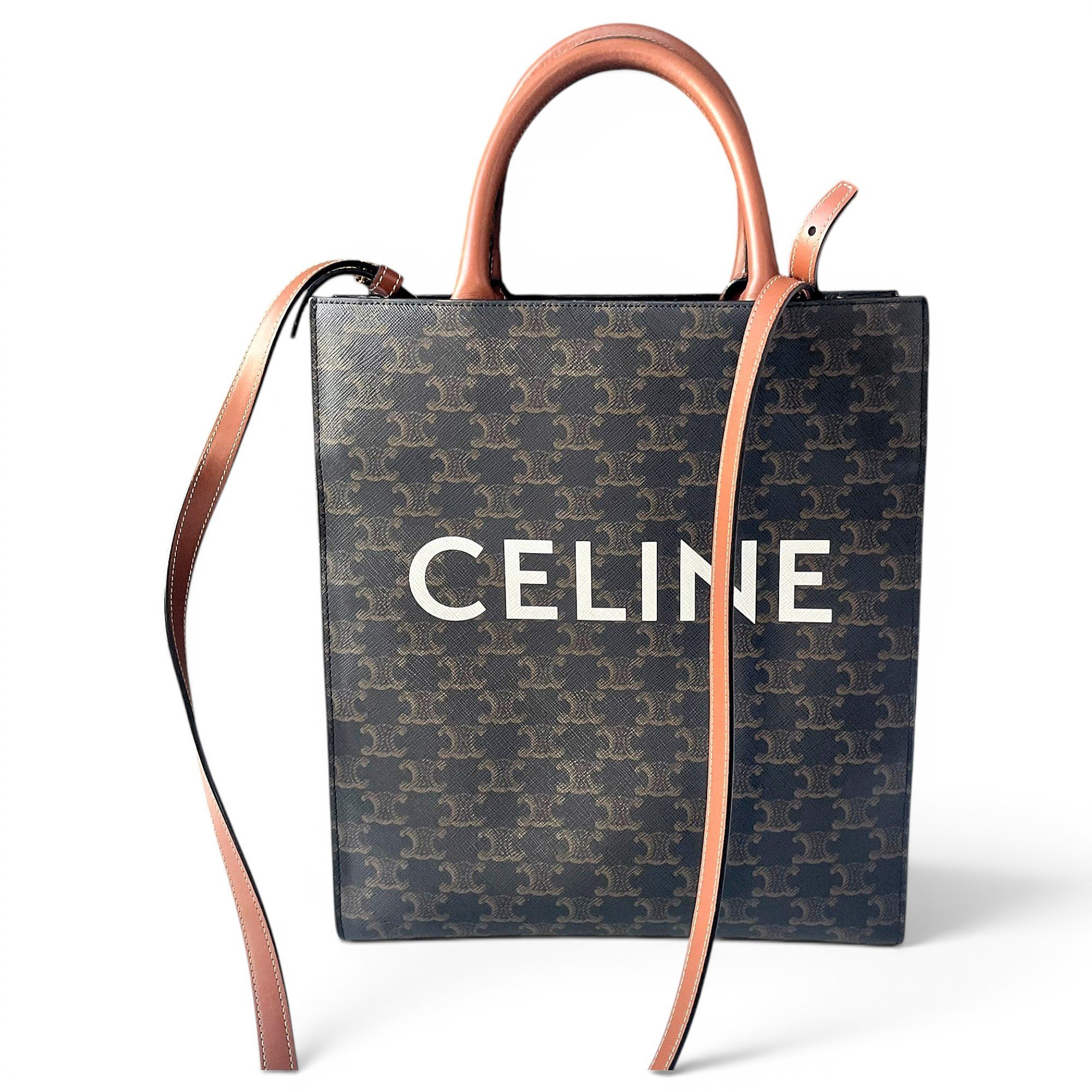 Celine Cabas Vertical leather tote