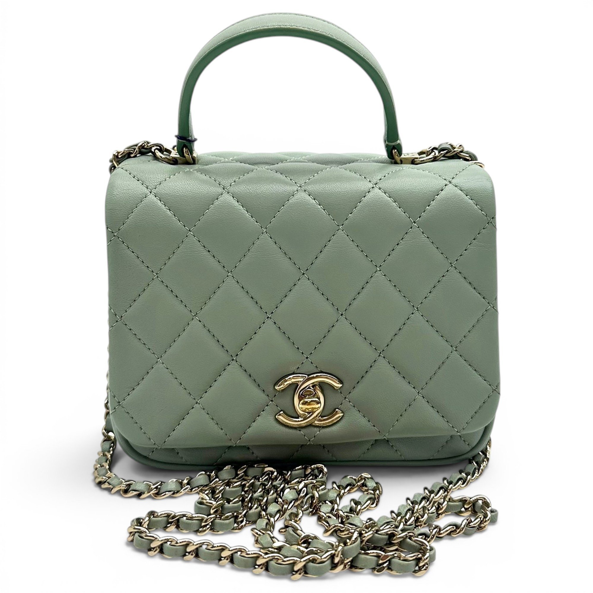 Trendy CC leather handbag