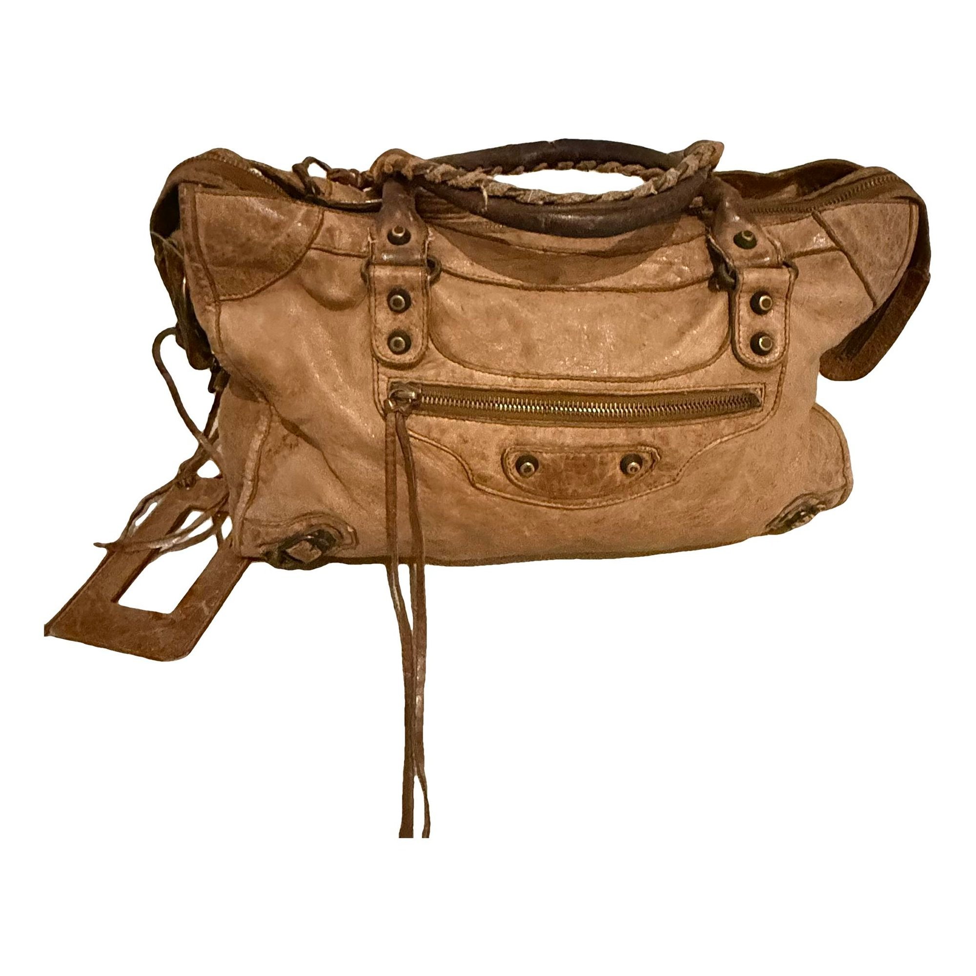 City leather handbag