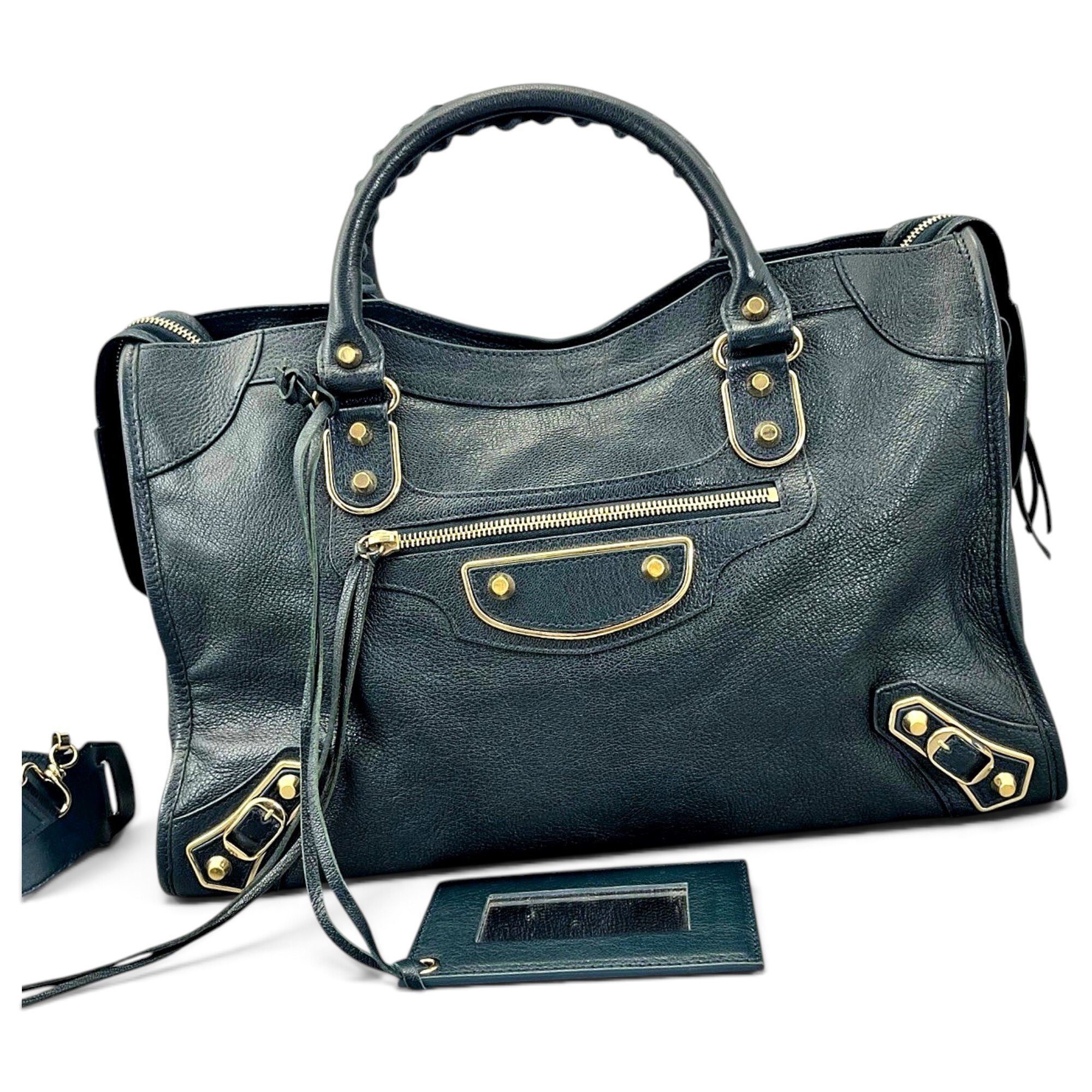 City leather handbag