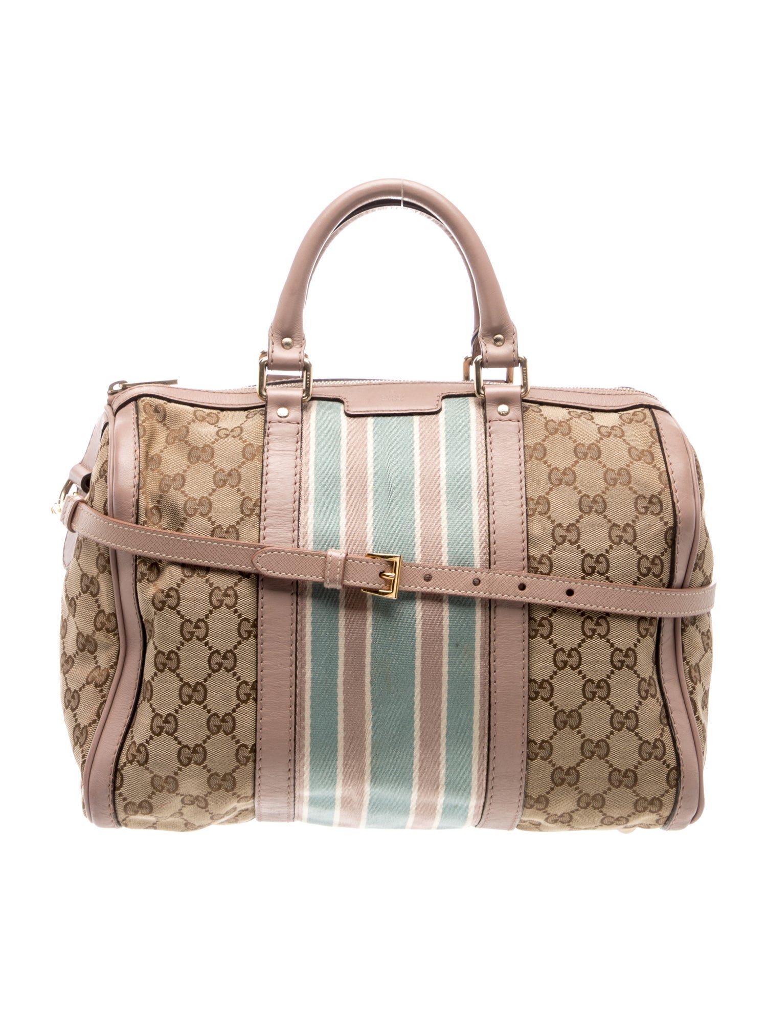 GG Canvas Web Boston Medium Vintage