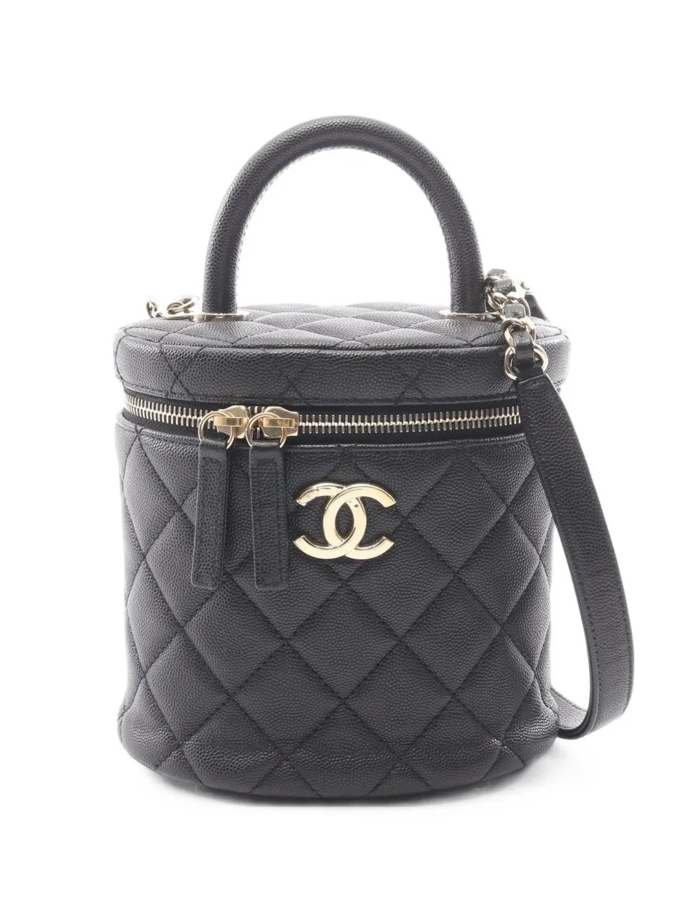 CC-logo top-handle leather shoulder bag