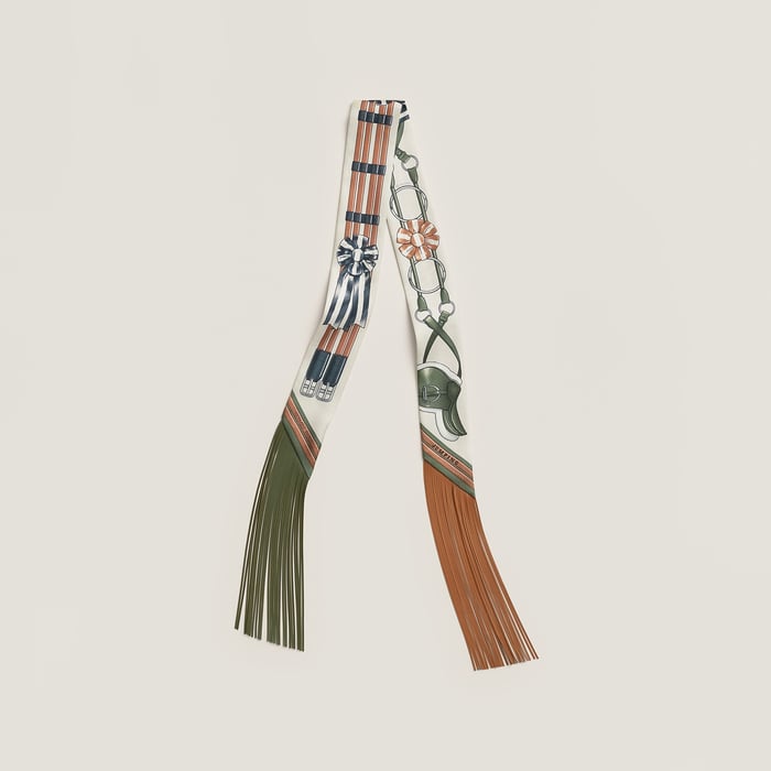 Jumping Leather Fringes Twilly