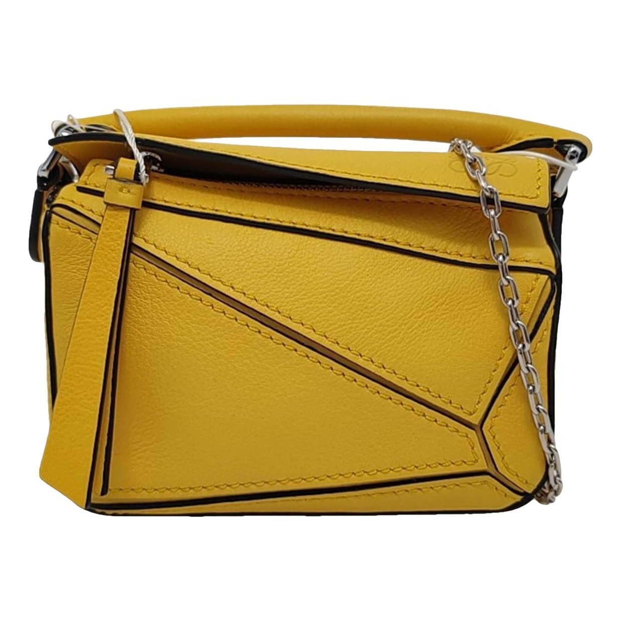 Puzzle leather handbag