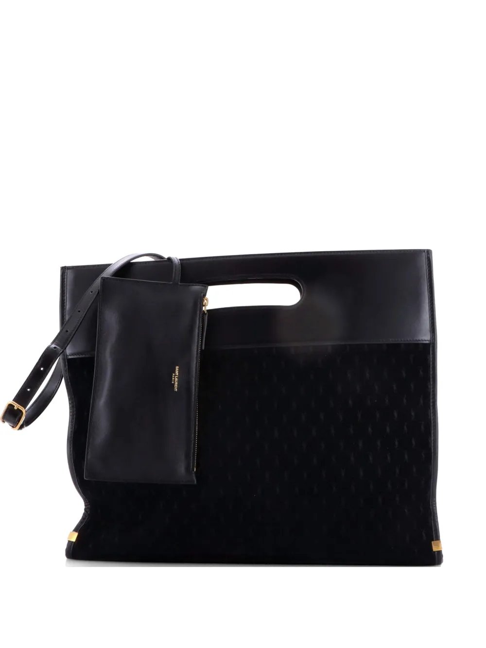 Cutout Convertible Monogram All Over Suede tote bag