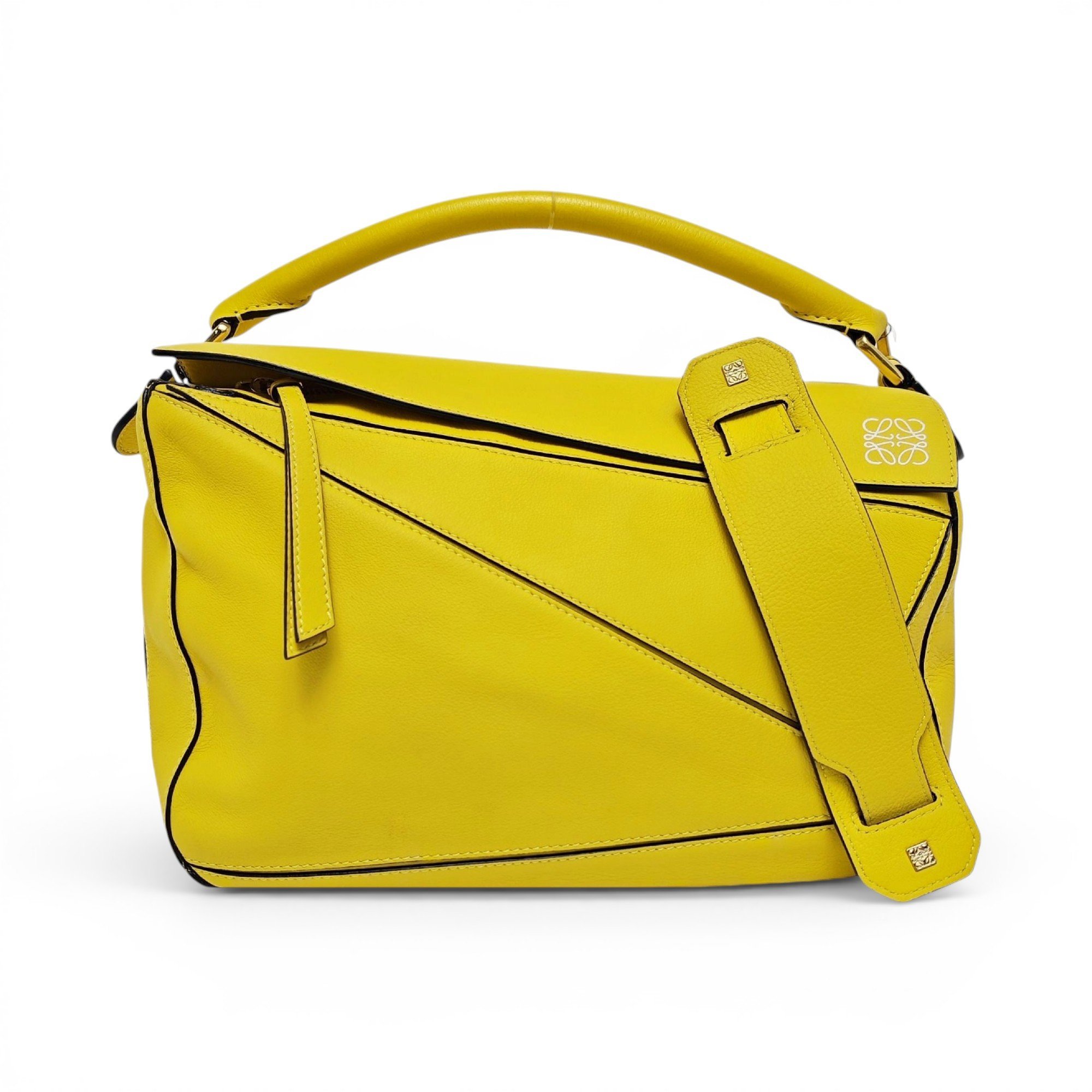 Puzzle leather handbag