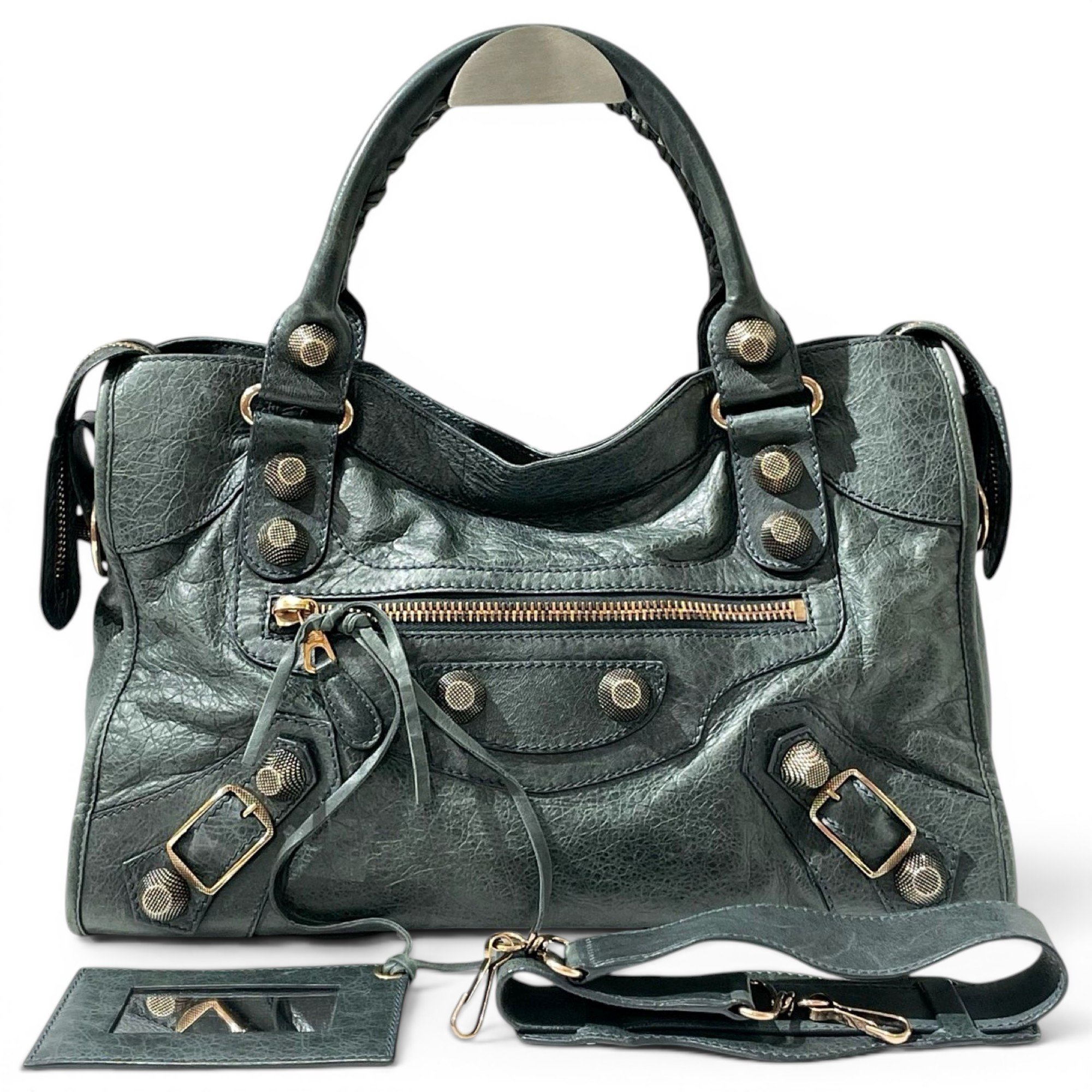 City leather handbag